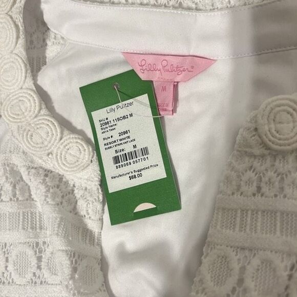 Lilly Pulitzer Womens Arya Sleeveless Lace Tank Top Resort White Medium NWT - Picture 6 of 7
